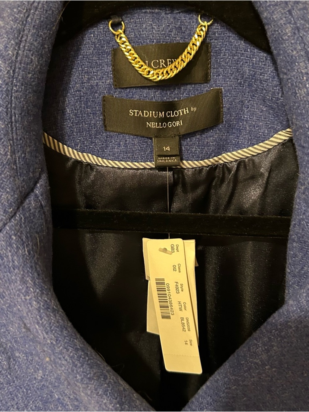 J.Crew women’s double breasted cobalt blue wool peacoat in size 14 nello gori - Picture 4 of 14